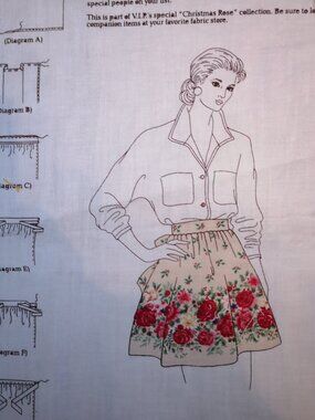 V.I.P. by Cranston Cut & Sew Fabric Panel for Apron w/ Holly & Berries Floral